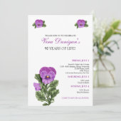 :personaliseer: Pansy Birthday Party Invitation Kaart (Staand voorkant)