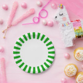 Personaliseer Papier bord groene en witte strepen (Feest)