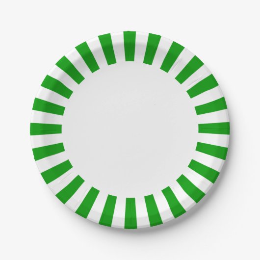 Personaliseer Papier bord groene en witte strepen (Voorkant)