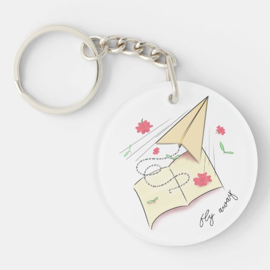 Personaliseer Papier Vliegtuig Acryl Sleutelhanger (Voorkant)