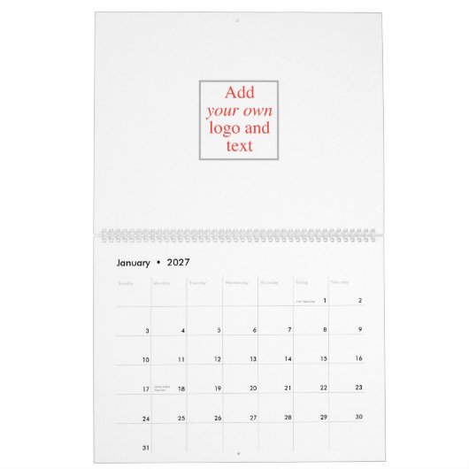 Personaliseer, pas aan, Creëer uw eigen, Sjabloon Kalender (Jan 2027)