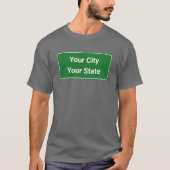 Personaliseer / pas aan met uw stad en provincie t-shirt (Voorkant)