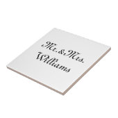 Personaliseer, pas achternaam Mr. & Mrs. white aan Tegeltje (Zijkant)