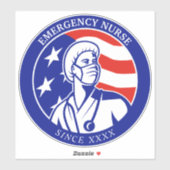 Personaliseer Patriottische Vlag van de VS RN Verp Sticker (Vel)