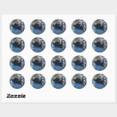 Personaliseer Peace Water Stream Boten Kunst Edoua Ronde Sticker (Vel)
