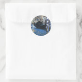 Personaliseer Peace Water Stream Boten Kunst Edoua Ronde Sticker (Tas)