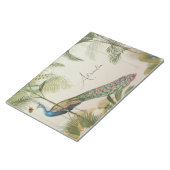 Personaliseer Peacock met vlinders Notitieblok (Schuin)