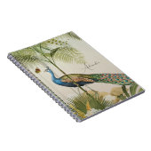 Personaliseer Peacock met vlinders Notitieboek (Rechterzijde)