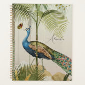 Personaliseer Peacock met vlinders Planner (Voorkant)