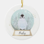 Personaliseer Penguin Christmas Keramisch Ornament (Voorkant)