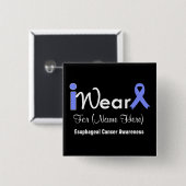Personaliseer Periwinkle Ribbon Esophageal Cancer Vierkante Button 5,1 Cm (Voorkant /achterkant)