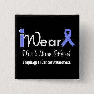 Personaliseer Periwinkle Ribbon Esophageal Cancer Vierkante Button 5,1 Cm