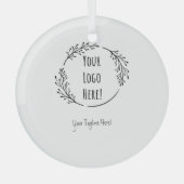 Personaliseer Personaliseer Product Business Logo  Glas Ornament (Voorkant)