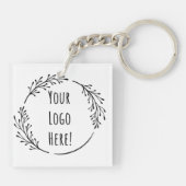 Personaliseer Personaliseer Product Business Logo  Sleutelhanger (Achterkant)