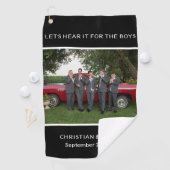 Personaliseer Persoonlijke Foto Bruiloft Party ZWA Golfhanddoek (Insitu)