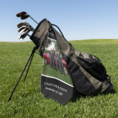 Personaliseer Persoonlijke Foto Bruiloft Party ZWA Golfhanddoek (Groen)