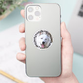 Personaliseer Pet Photo Dog Paw Prints in Hearts L Sticker (Telefoon)
