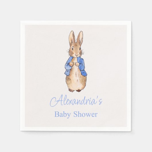 Personaliseer Peter de konijn Baby shower Ballon Servet (Voorkant)