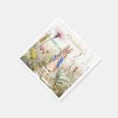 Personaliseer Peter de Konijn Baby shower Servet (Hoek)