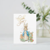 Personaliseer Peter de konijn Bedankt Briefkaart (Staand voorkant)