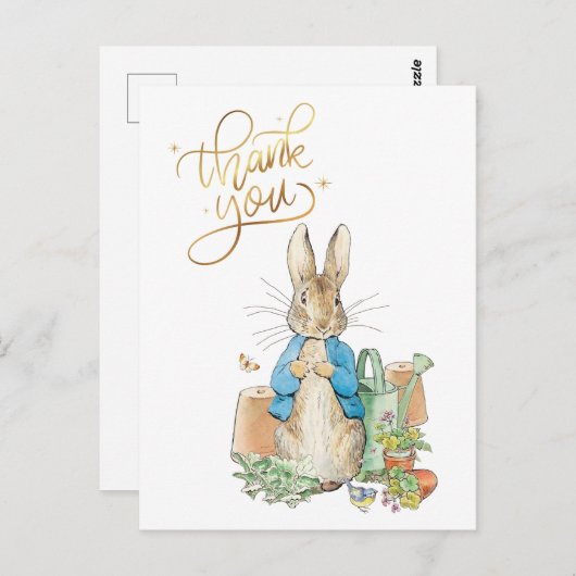Personaliseer Peter de konijn Bedankt Briefkaart (Voorkant / Achterkant)