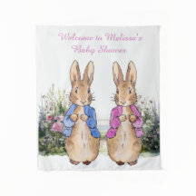 Personaliseer Peter en Flopsy Baby shower Klein