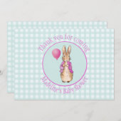 Personaliseer Peter het konijn Baby shower Bedankkaart (Voorkant / Achterkant)