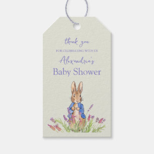 Personaliseer Peter het Konijn Baby shower Cadeaulabel