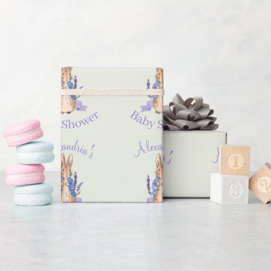 Personaliseer Peter het Konijn Baby shower Cadeaupapier (Baby Shower)