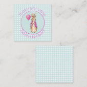 Personaliseer Peter het konijn Baby shower Dank u Notitiekaartje (Voorkant / Achterkant)