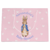 Personaliseer Peter het konijn Baby shower Groot Cadeauzakje (Voorkant)