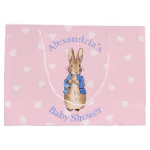 Personaliseer Peter het konijn Baby shower Groot Cadeauzakje (Achterkant)