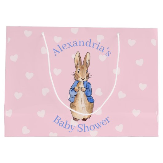 Personaliseer Peter het konijn Baby shower Groot Cadeauzakje (Achterkant)