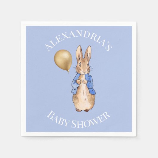 Personaliseer Peter het konijn Baby shower Servet (Voorkant)