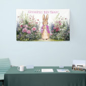 Personaliseer Peter het konijn Baby shower Spandoek (Beurs)
