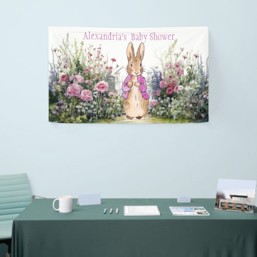 Personaliseer Peter het konijn Baby shower Spandoek (Beurs)