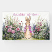 Personaliseer Peter het konijn Baby shower Spandoek (Horizontaal)