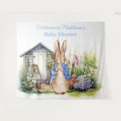 Personaliseer Peter het konijn baby shower Wandkleed (Voorkant (horizontaal))