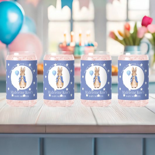 Personaliseer Peter het konijn Dank u Blikvorm Glas (Insitu (Baby Shower))