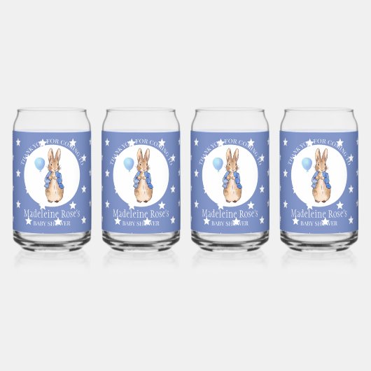 Personaliseer Peter het konijn Dank u Blikvorm Glas (Voorkant)