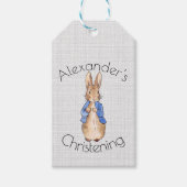 Personaliseer Peter het konijn doopsel Cadeaulabel (Voorkant)