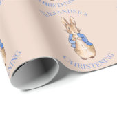 Personaliseer Peter het konijn doopsel Cadeaupapier (Rol Hoek)