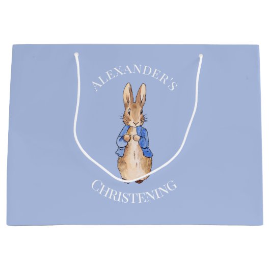 Personaliseer Peter het konijn doopsel Groot Cadeauzakje (Voorkant)
