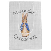 Personaliseer Peter het konijn doopsel Medium Cadeauzakje (Achterkant)