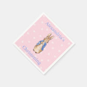 Personaliseer Peter het konijn doopsel Servet (Hoek)