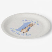 Personaliseer Peter het konijn Eerste verjaardag Papieren Bordje (Gekanteld)