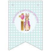 Personaliseer Peter het konijn Eerste Verjaardag Vlaggetjes (Derde vlag)