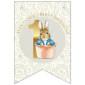 Personaliseer Peter het konijn Eerste Verjaardag Vlaggetjes (Derde vlag)