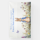 Personaliseer Peter het konijn Eerste Verjaardagsf Spandoek (Verticaal)