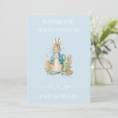 Personaliseer Peter het konijn Foto Dank u Bedankkaart (Staand voorkant)